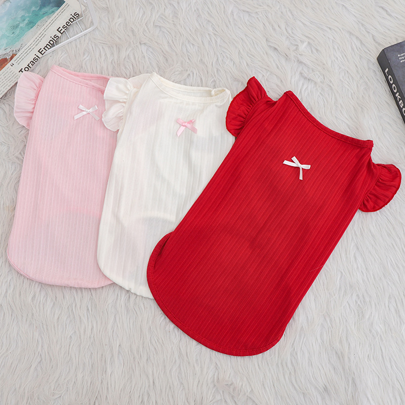 INS Japanese and Korean fragrance summer home pajamas thin cat teddy vest Pomeranian Bichon poodle dog clothes