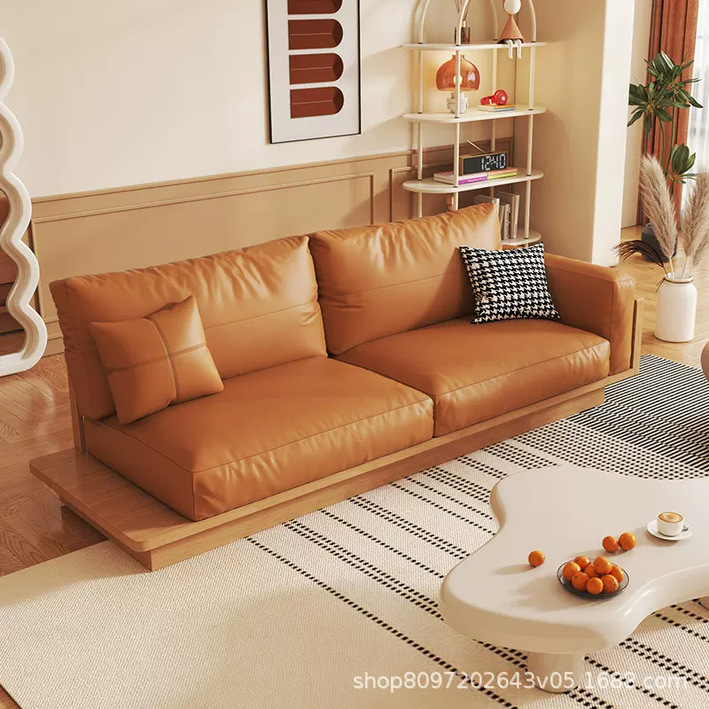 定制牛皮沙发垫实木卡座乳胶海绵垫客厅沙发垫易换洗超纤皮布套
