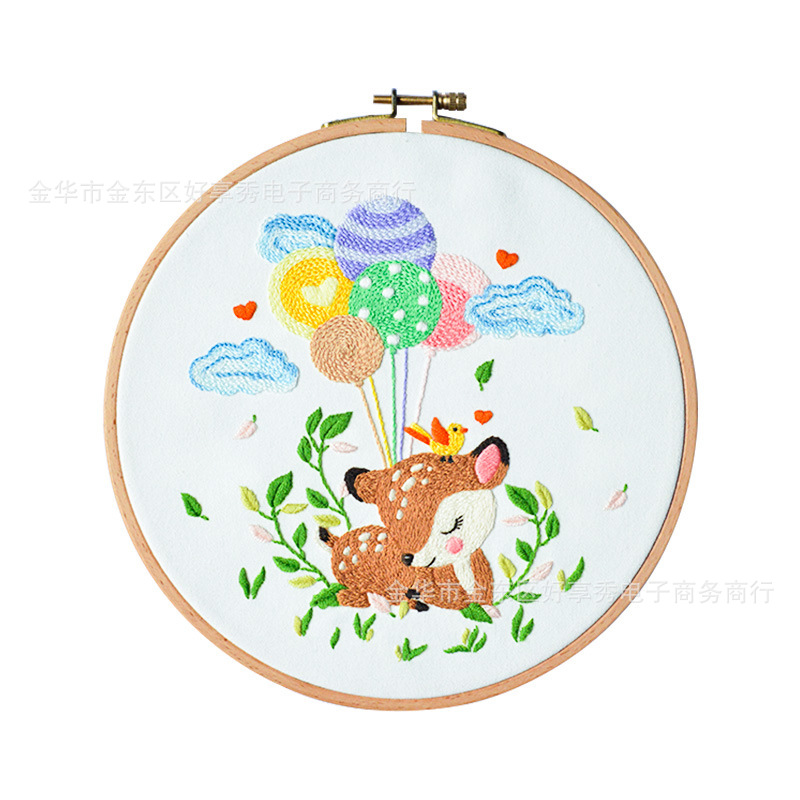 Border hecha a mano DIY paquete de material adulto principiante simple estilo europeo tela de dibujos animados bordado tridimensional conjunto de bordado cruzado