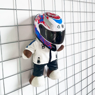 helmet bear AGV motorcycle | Motosiklet dəbilqələri - height-28cm-gray-white-bear-shoei-power-supply-upgraded-tail-wing