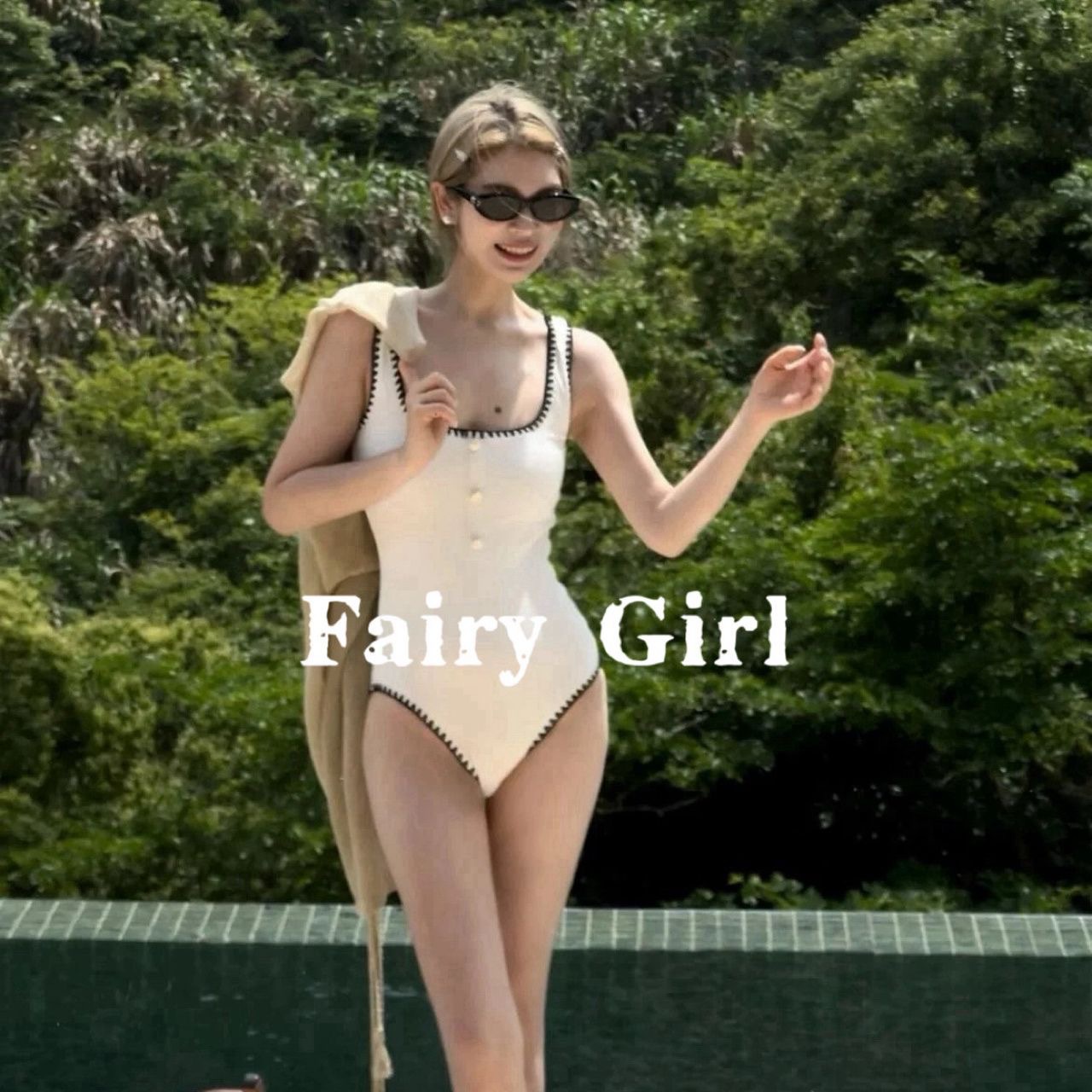 GraceChic Nuovo costume da bagno intero retrò con bordo a gancio all'ingrosso per donna, scollo quadrato di alta qualità, stile europeo e americano, semplice, nero, caldo_voghion.com