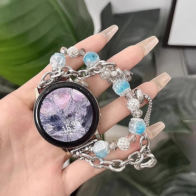 Suitable for Oppowatchx2Mini Women's Watch Strap New Glass Bead Chain Wristband Watch4Pro Summer Classy
