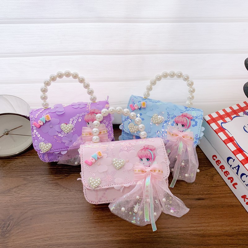 Bolsos infantiles nueva sirena niñas lindas bolsos princesas bolsos de moda niñas mochilas bolsos de perlas