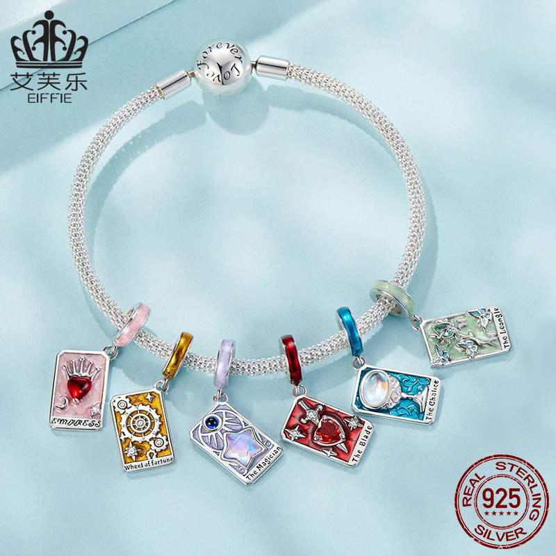 Aifle 人気の神秘的なタロットペンダント diy ブレスレットビーズ s925 スターリングシルバールースビーズジュエリーアクセサリー卸売