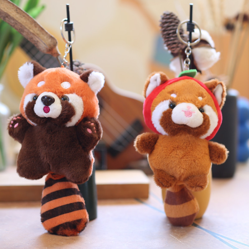 ネットの赤いかわいいかわいいかわいいアライグマのペンダントのぬいぐるみの果物のパンダのバッグのペンダントのキーホルダーの人形|undefined