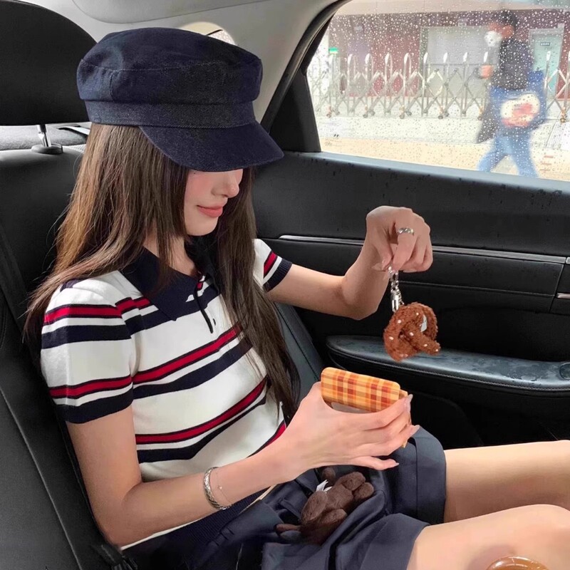2025新款英伦复古深色牛仔平角帽子气质百搭报童帽夏季女士前进帽|undefined