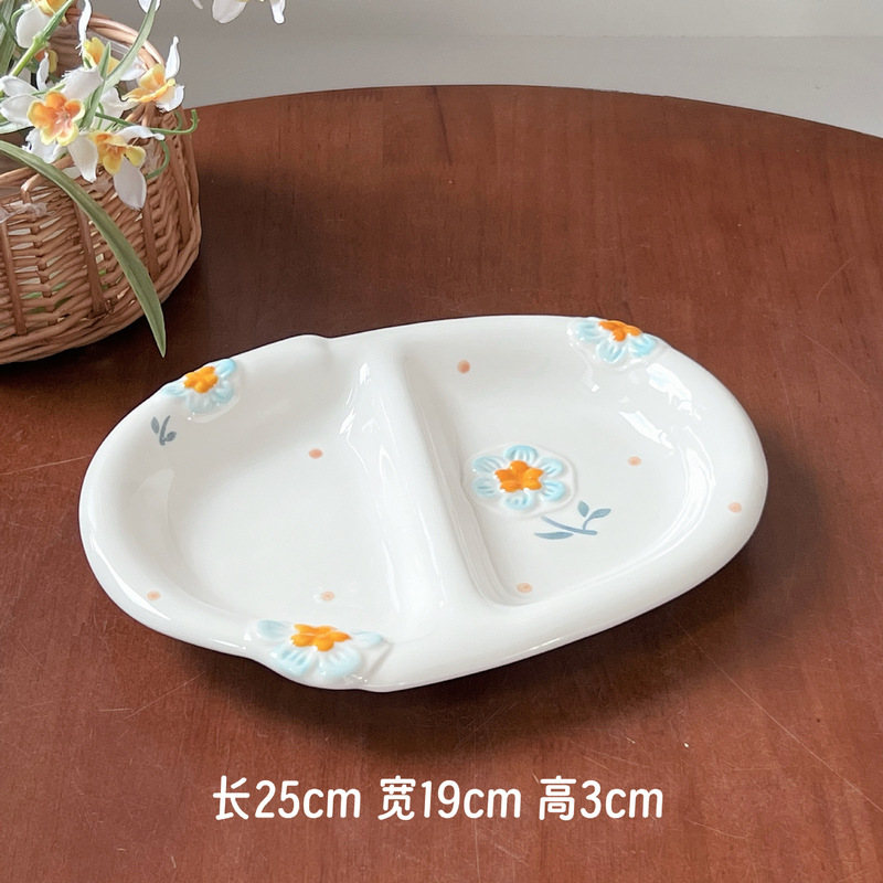 春の花食器、小さな生野菜皿、食器、エンボス加工家庭用セット、高価値ボウルとプレートセット、ボウルセット|undefined