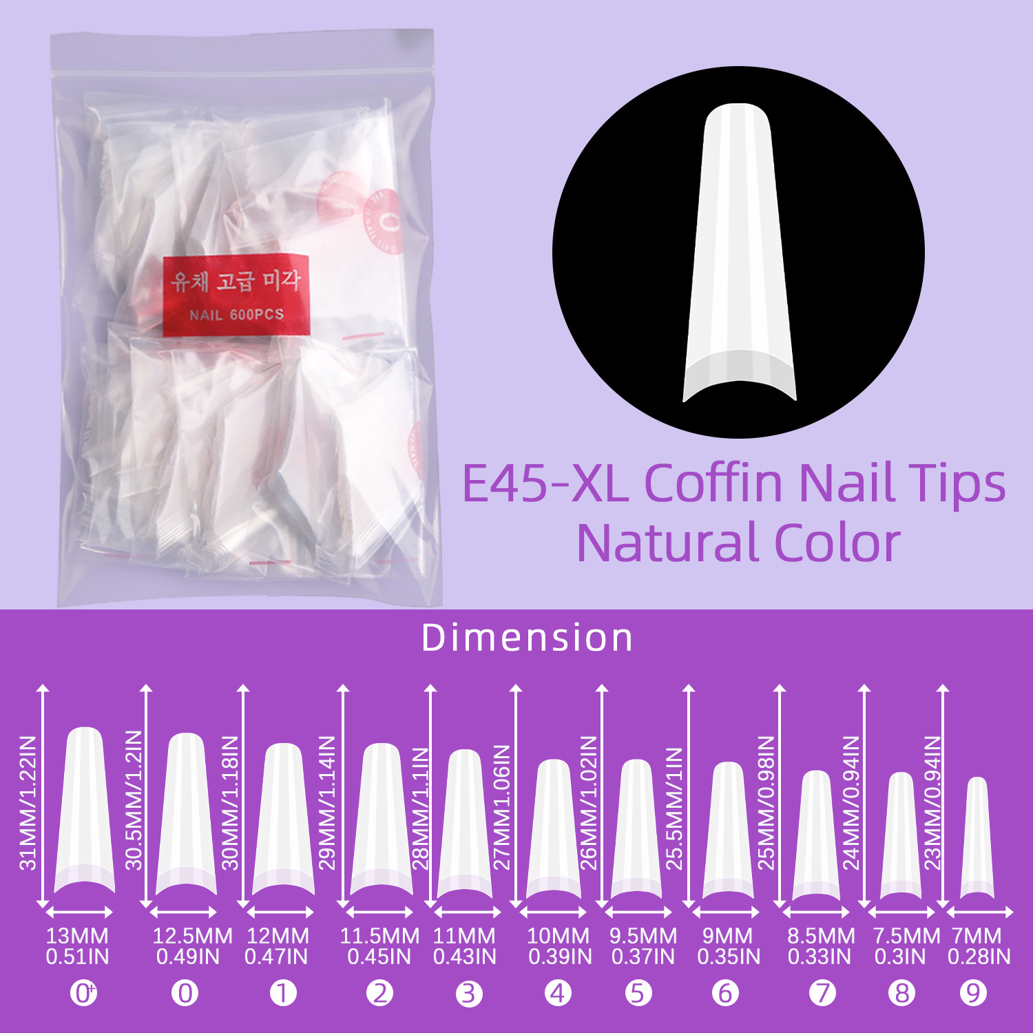 Uñas postizas XXL estilo cowboy, uñas francesas planas MAX, 600 piezas, venta al por mayor transfronteriza, gran oferta transfronteriza