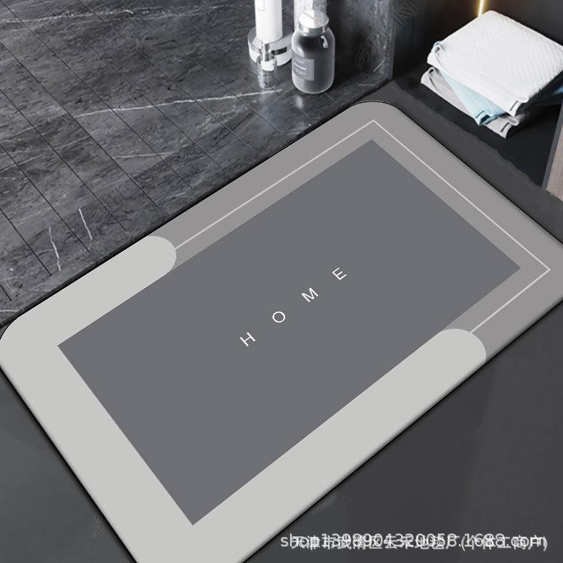 Transfronterizo simple almohadilla de suelo de baño de barro de diatomeas resistente al deslizamiento absorción de agua almohadilla de inodoro puerta de inodoro almohadilla de pie antisucia