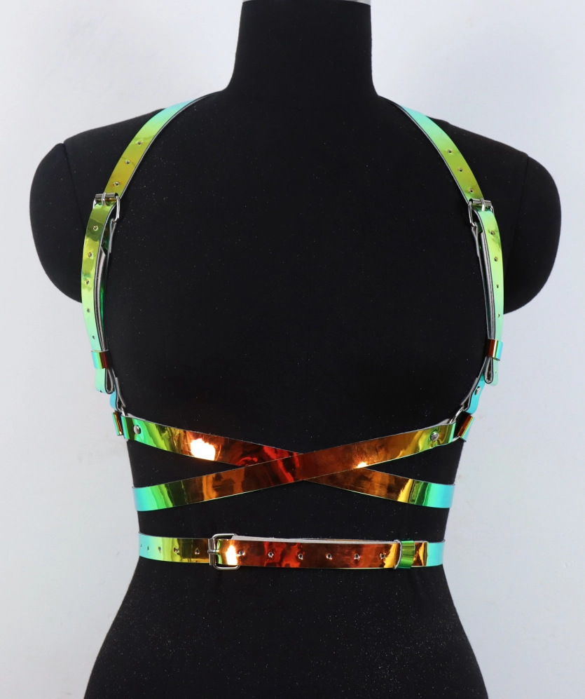 Juguetes sexuales de doble capa de la correa de bobinado SM desgaste de las mujeres vinculante ropa de cuero de la PU vinculante juguetes de entrenamiento