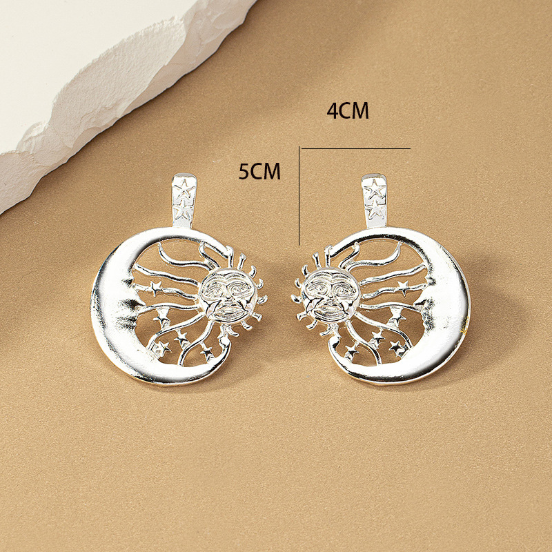 1 Paire Style Simple Soleil Placage Alliage Plaqué Or Boucles D'oreilles display picture 4