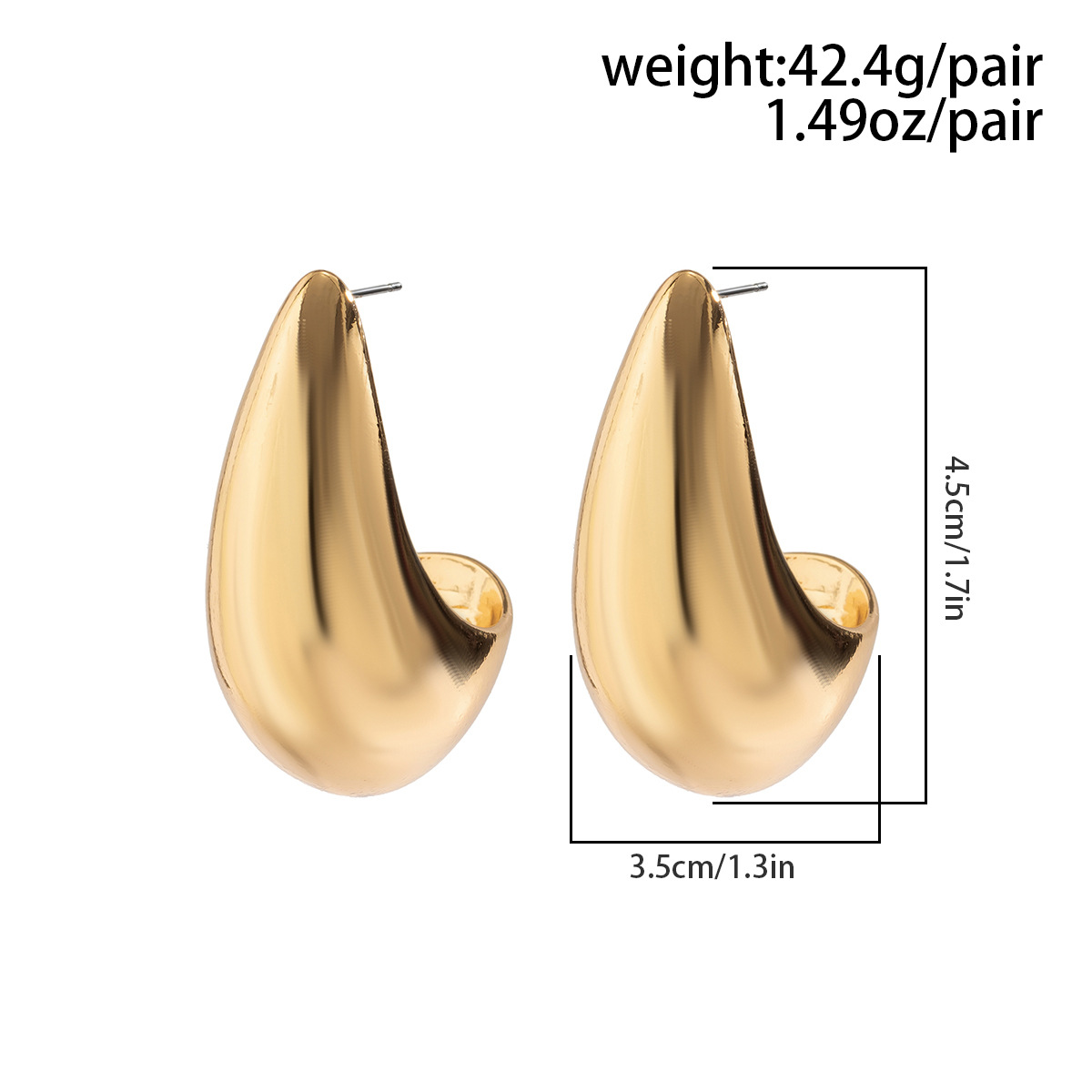Water Drop Stud Earrings Minimalist Punk Style Drop Earrings_voghion.com