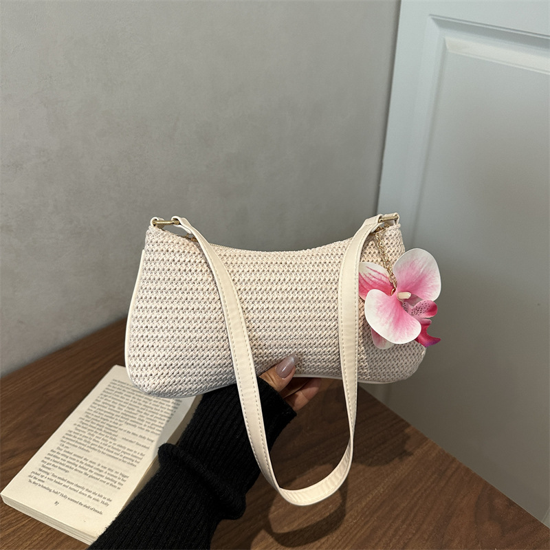 Bolsa de hombro de paja de mujer 2026 bolsas de verano de alta calidad bolsas de vacaciones bolsas de hombro de brazo bolsas de mujer