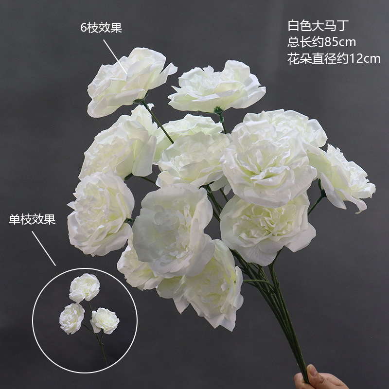 Material de flor de boda blanco brumoso artificial Misty Wedding Hall decoración camino plomo arreglo de flores techo flor artificial Flor de plástico