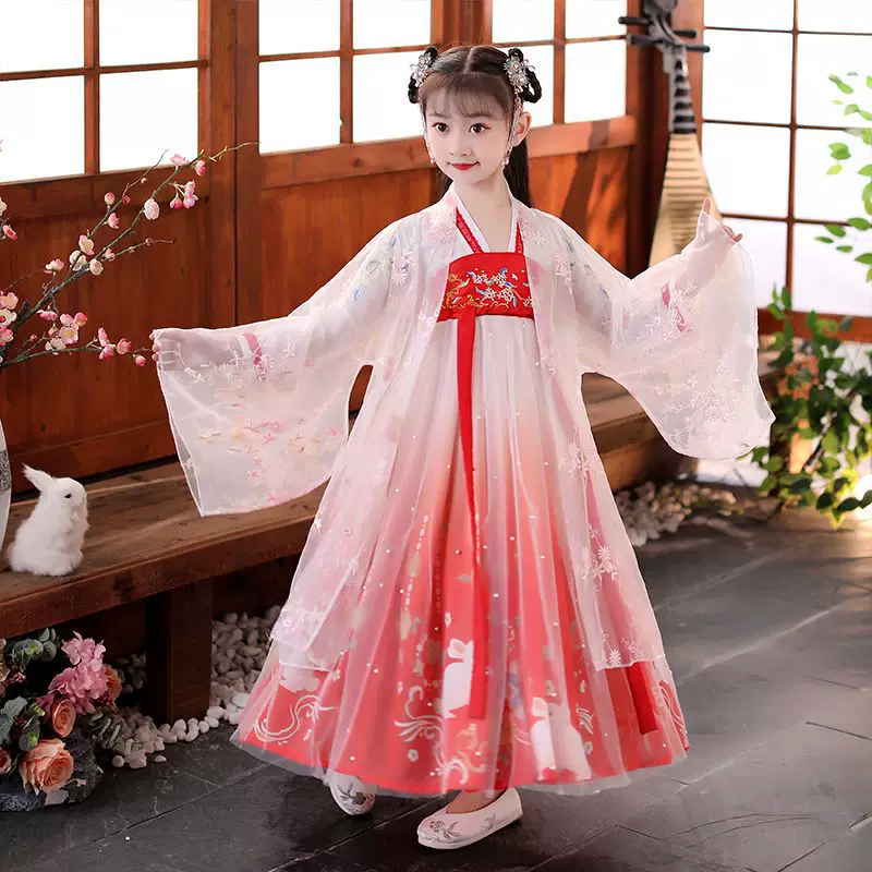 Летний Hanfu, платье, китайский стиль