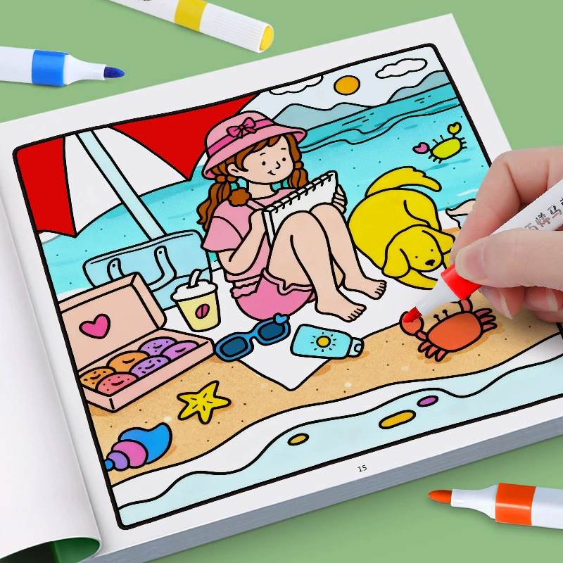 Cross-border girlmomengts children's graffiti coloring book cute and comfortable educational coloring character painting tracing book