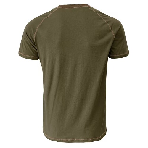 2025 Summer New Cross-Border European & American Men's T-Shirt – Amazon Men's Henley Shirt, Wholesale Short-Sleeve for International Trade