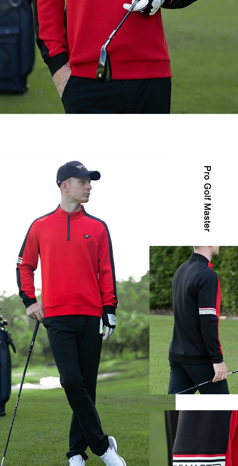 Áo golf dài tay nam PGM cổ đứng khóa kéo họa tiết vân ngọc trai — YF731-Áo sơ mi trắng và đen [Cổ đứng ấm áp/vân ngọc trai/thắt chặt cổ tay áo], YF731-áo màu đỏ và đen [cổ áo đứng ấm áp/họa tiết ngọc trai/thắt chặt cổ tay áo], YF731-Màu xanh hải quân trên cùng [cổ áo đứng ấm áp/kết cấu ngọc trai/thắt chặt cổ tay áo] chi tiết 14