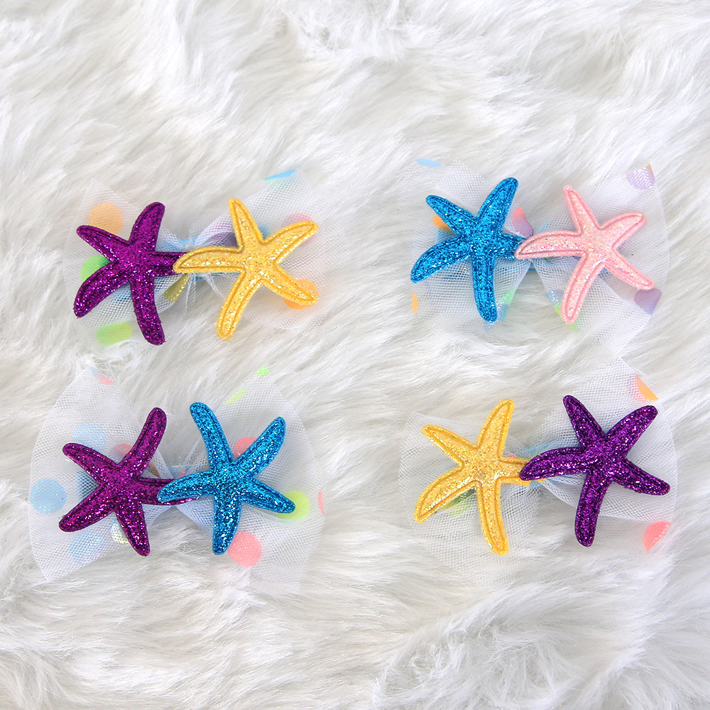 Cartoon shell starfish clip de pelo tema mar decoración de fiesta de cumpleaños clip de pelo borde clip de sequela clip de pelo