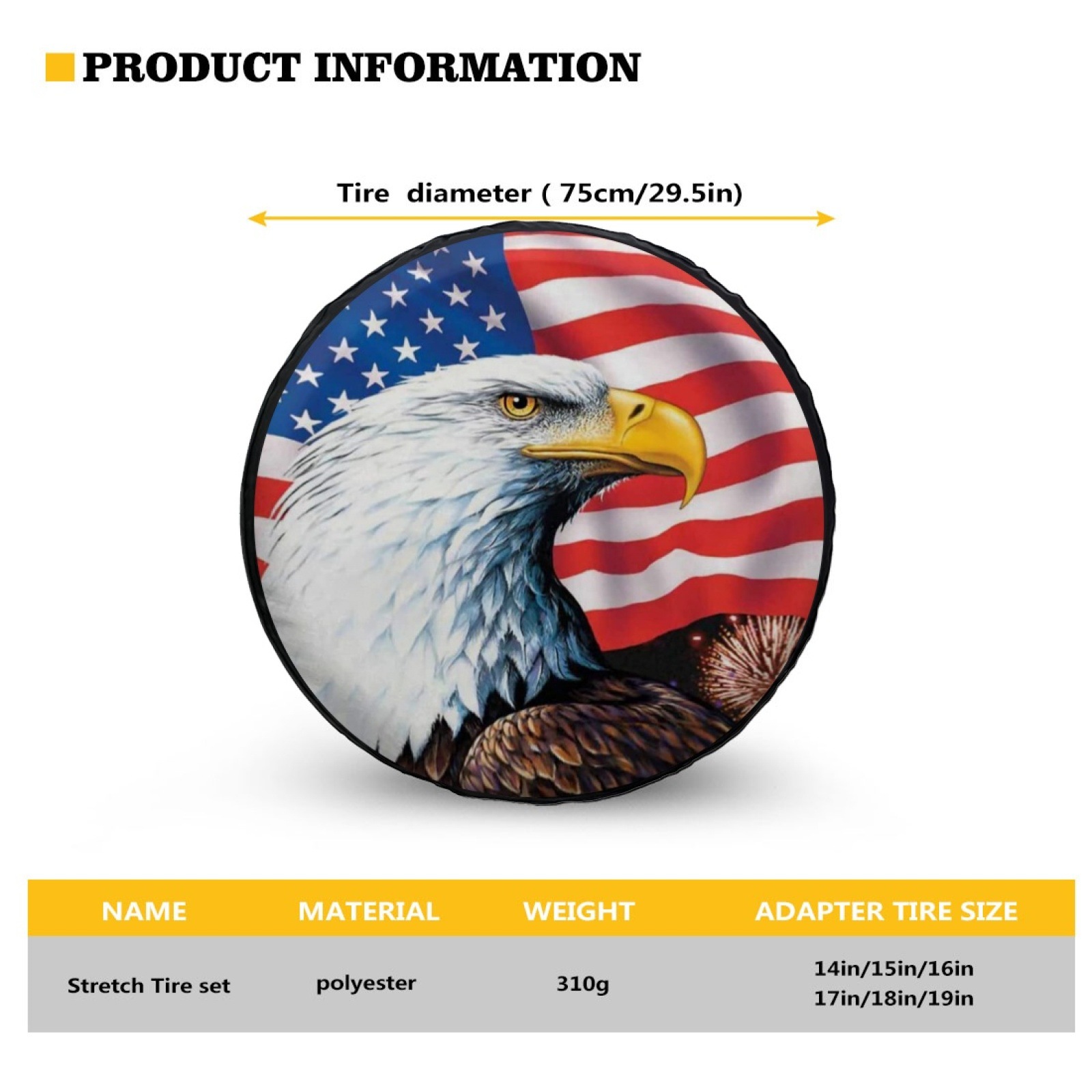 Eaby foreign trade cross-border hot raccoon animal wolf pattern printed car universal tire spare tire set a generation of hair