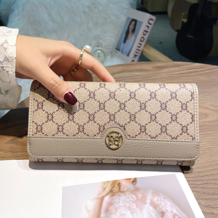 2024 Nouvelle Mode Portefeuille Femme Portefeuille Long Style Femme Portefeuille Deux Fois En Cuir Véritable Multi-Cartes Fente Carte Sac Portefeuille Femme_voghion.com
