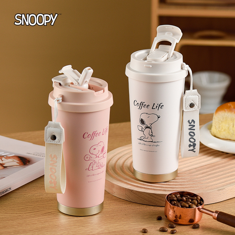Snoopy genuine goods new 316L stainless steel water Cup portable household double drink vacuum cup modern simple coffee cup