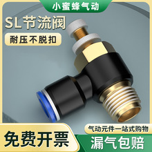 厂家直销节流阀可调SL气动接头8-02调速阀12-04调节阀气管快速插