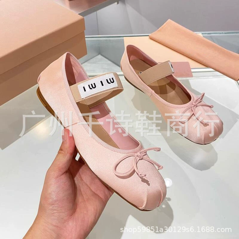 High-Version MIU Bow Ballet Flats for Women - Lightweight Mary Jane Shoes for Spring and Autumn