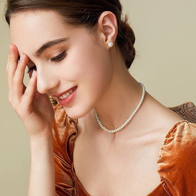 Collier ras de cou perles multicouche style bohème élégant_voghion.com