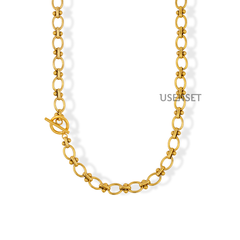 Simple Style Solid Color Stainless Steel Plating Bracelets Necklace 1 Piece