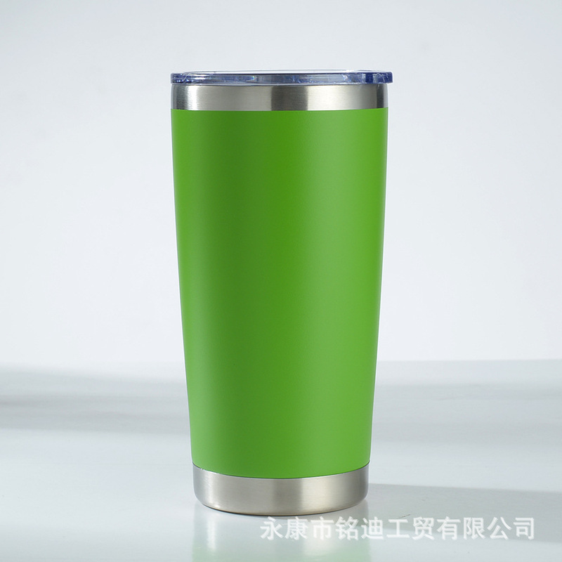 国境を越えた卸売 20 オンス車のカップ 304 ステンレス鋼断熱カップ粉体塗装車のビールアイスカップ在庫あり|undefined