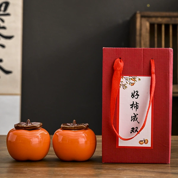 Double jar of persimmon gift box (persimmon shape)