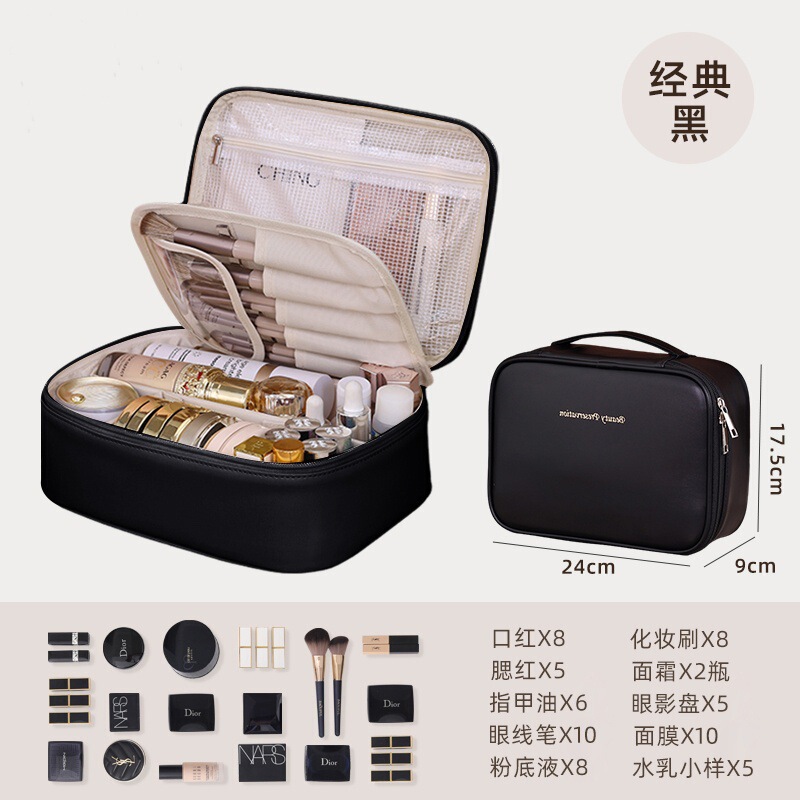 化妆包女大容量便携式2025新款化妆品收纳包高颜值分区外出手提包|undefined