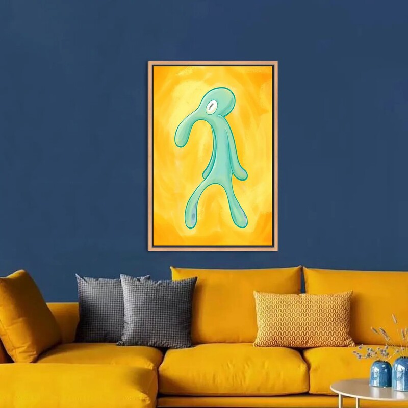 Cross-Border Amazon Bold and Arrogant Squidward Canvas Art Poster Background Home Decor Painting Core