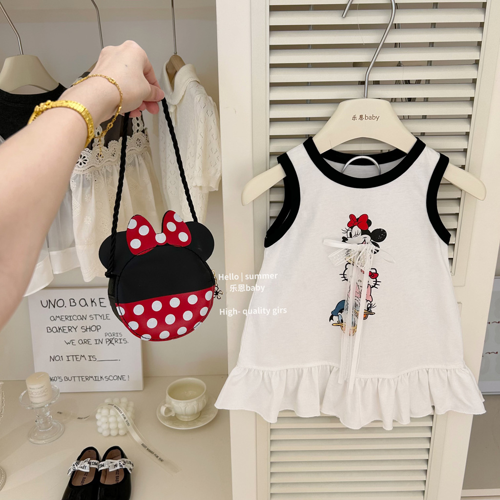 [Le En baby] verano para niñas nuevo estilo Mickey lindo chaleco falda estilo coreano vestido de princesa de dibujos animados