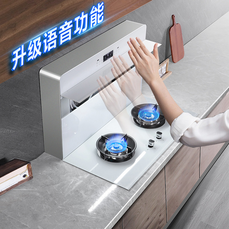 Wholesale Boxless Split Integrated Stove with White Range Hood for Home Use, Dual Induction Cooker, Pure Electric Set