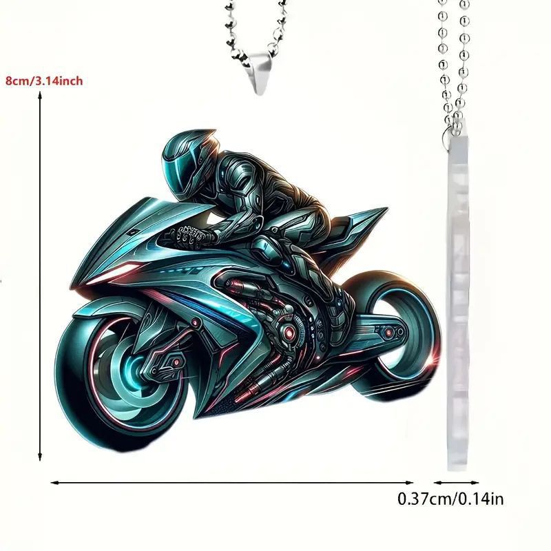 Explosiones transfronterizas de motocicleta acrílica 2D decoración de automóviles colgante mochila colgante regalos de decoración