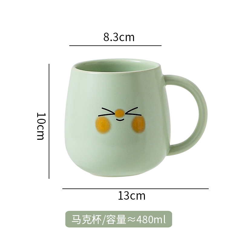 Hermosas tazas de Navidad pintadas a mano creativas lindas tazas de cerámica esmaltadas con tazas de dibujos animados de color con cucharas tazas de desayuno