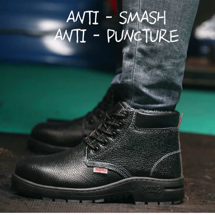 Зимняя высокая обувь для защиты труда, Мужская защитная обувь с защитой от ударов и проколов на строительной площадке, утолщенная теплая хлопчатобумажная обувь на флисовой подкладке