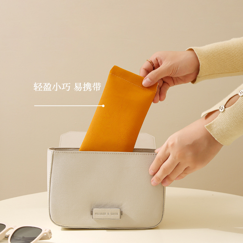 Bolsa de gafas multifuncional de absorción magnética compacta y portátil de absorción automática gafas de sol bolsa de almacenamiento de gafas de sol bolsa de tela resistente a la compresión