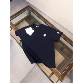 春夏新款蒙经典百搭单刺绣徽章短袖T恤男女同款休闲宽松ins