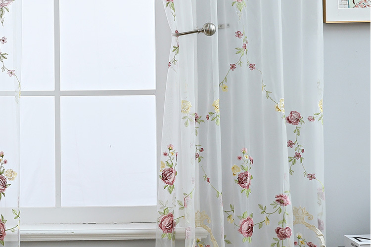 Fertiger amerikanischer bestickter Vorhang, halbverdunkelnd, für Wohnzimmer/Schlafzimmer/durch die Gardinenstange_voghion.com