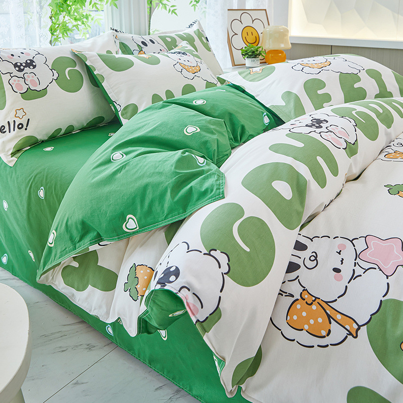 Ropa de cama de tres piezas de dormitorio de algodón fresco 4 ropa de cama de cuatro piezas de algodón 100 sábanas fundas de edredón