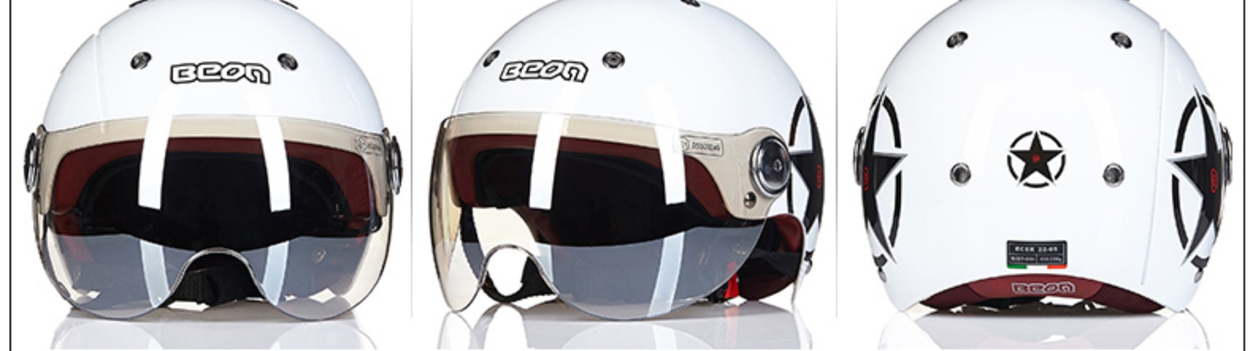 BEON Motorcycle Helmet Men Women Summer Sunscreen Electric Car Harley Half Helmet 3C Certified Safety Helmet Four Seasons