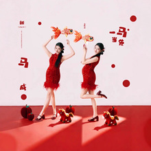 影楼孕妇新年国潮复古写真服装中国风亮片旗袍孕妈艺术照摄影服饰