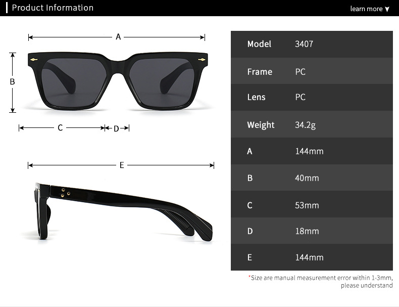 Nouvelles lunettes de soleil carrées papillon pour hommes, défilé de mode européen et américain, lunettes de soleil à la mode, lunettes de soleil transfrontalières 3407_voghion.com
