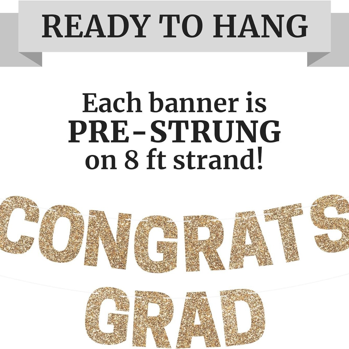 Espesor de alta calidad de oro de cartón flash de graduación duradera temporada bandera banner 2024 suministros de decoración de cola transfronteriza