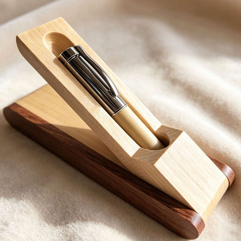 Cross-border wooden and metal gift set, beechwood office pen, bamboo and wood travel stationery set, ballpoint pen
