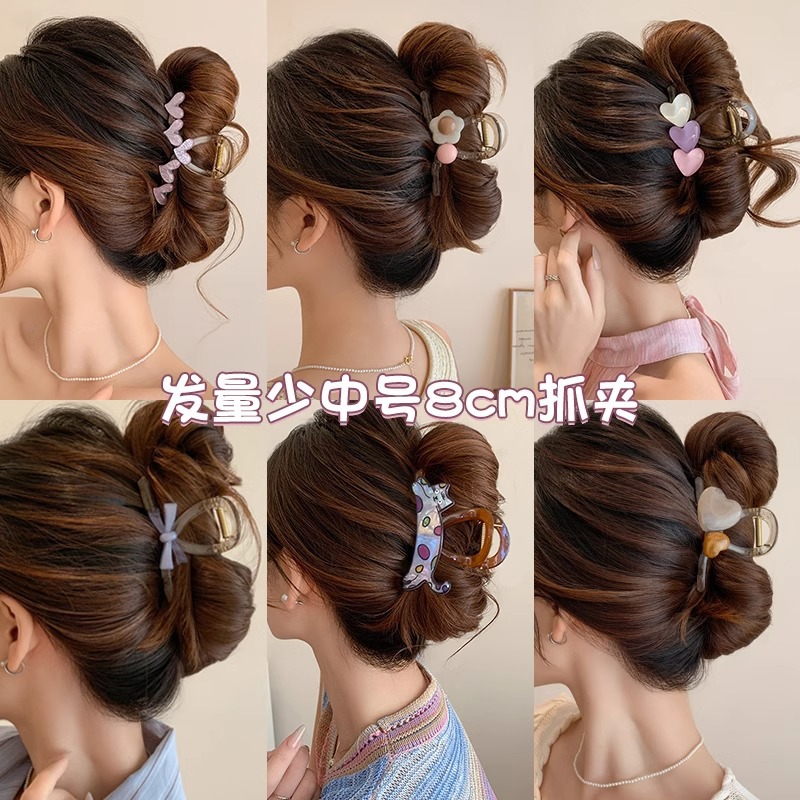 Cantidad de cabello menos agarrar clip de cabello de tiburón tamaño medio clip de cabello de alta sensación pin de cabello tocado 2025 nuevo