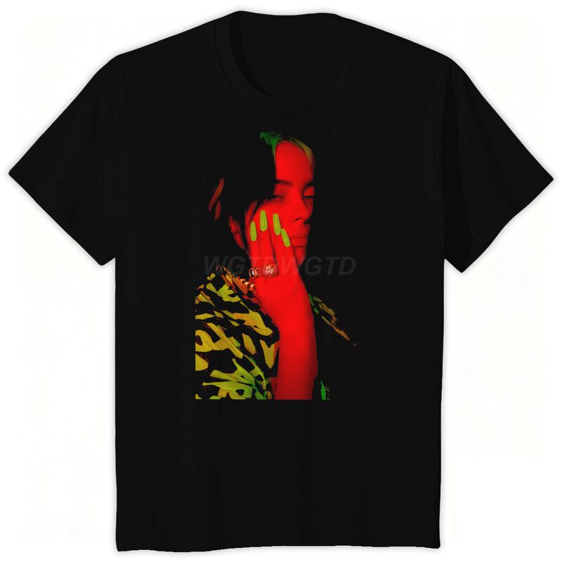 Foreign Trade Billie Eilish Printed Street Style Versatile T-Shirt for Men and Women, Loose Casual Base Shirt Foreign Trade Billie Eilish Printed Street Style Versatile T-Shirt for Men and Women, Loose Casual Base Shirt